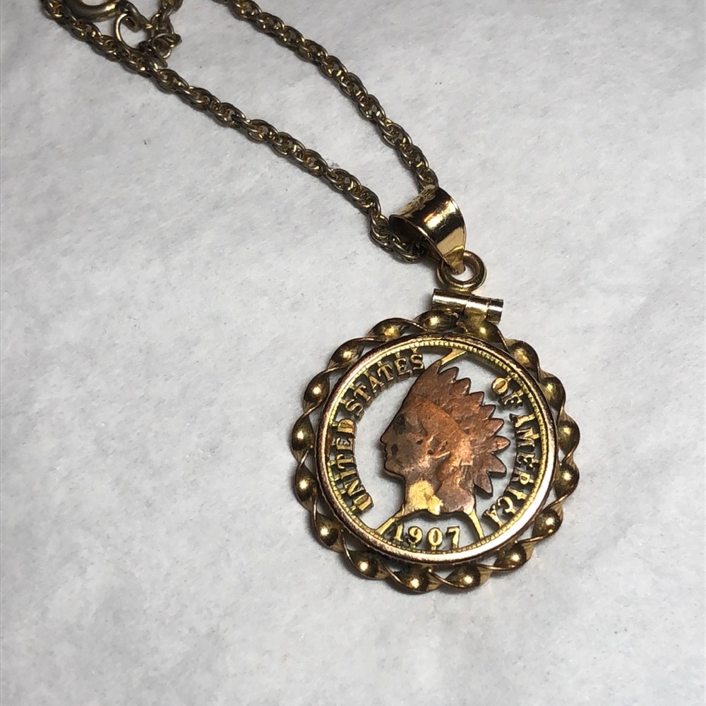Gold Filled Indian Head Penny Coin Necklace